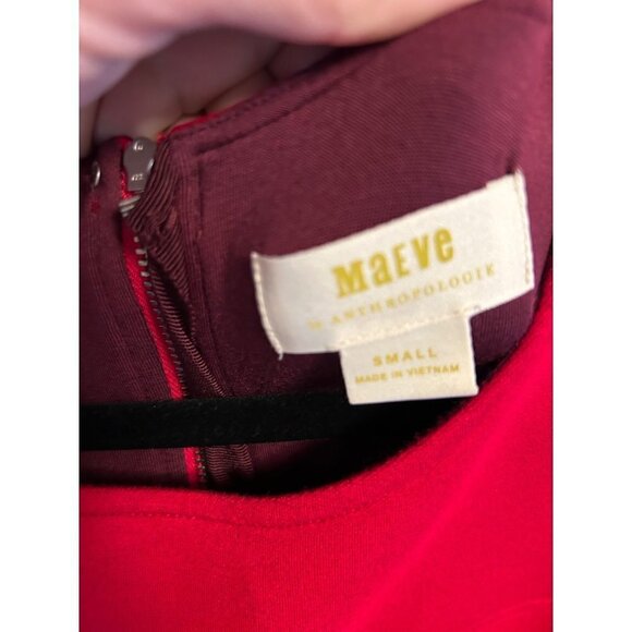 MAEVE BY ANTHROPOLOGIE RED SLEEVELESS FIT & FLARE DRESS - SMALL - Picture 6 of 6